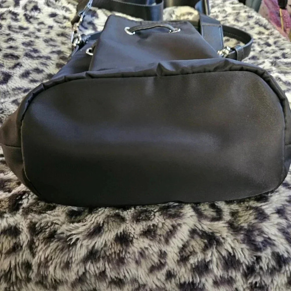 GAP | Black Nylon Vegan Leather Drawstring Mini Bucket  Bag - NWOT - Picture 7 of 12